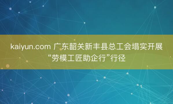 kaiyun.com 广东韶关新丰县总工会塌实开展“劳模工匠助企行”行径